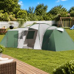 Durable Family Dome Tent for 12 Campers - Green Shelter