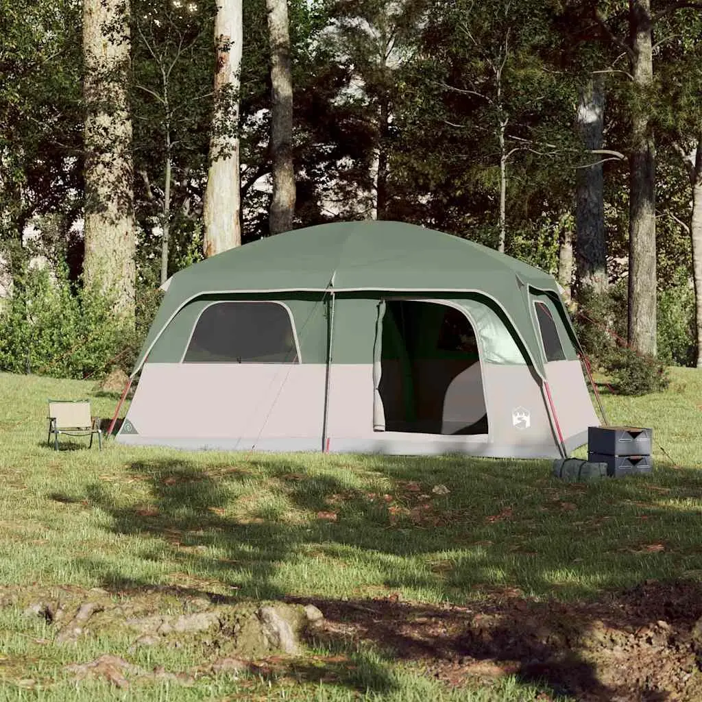 8-Person Family Tent Waterproof Polyester Green Outdoor Camping Hiking