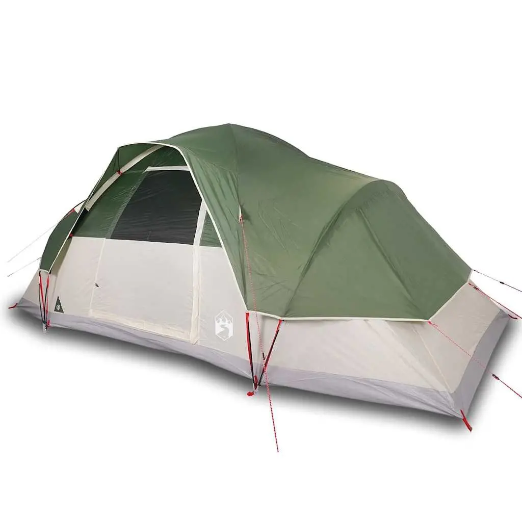 Dome Tent Waterproof Polyester 9 Person Green