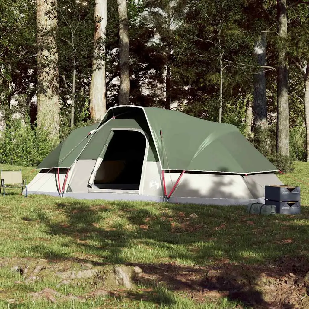 Dome Tent Waterproof Polyester 9 Person Green