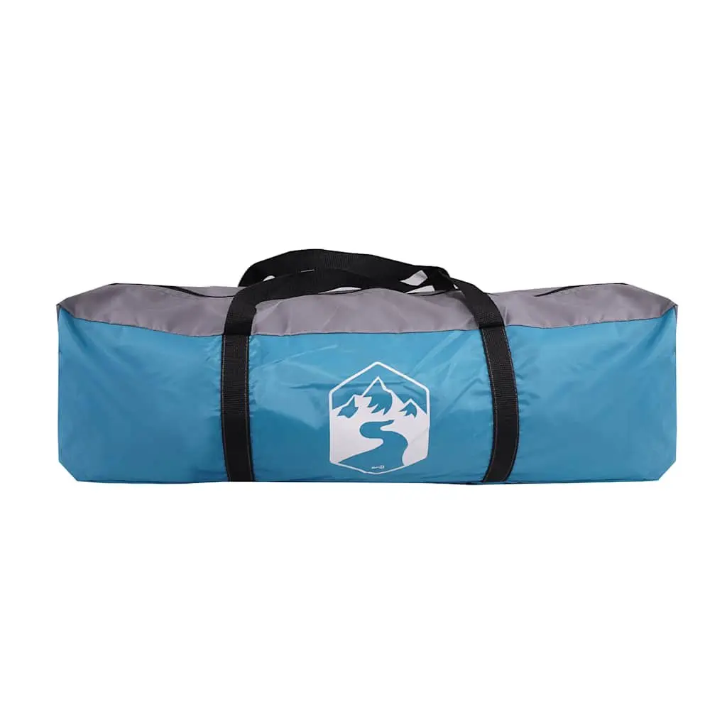 8-Person Family Camping Tent Waterproof Polyester Blue Outdoor Tipi