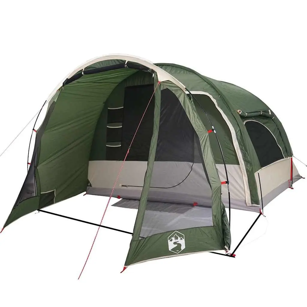 Family Tent Waterproof 6-Person Green Outdoor Shelter Portable