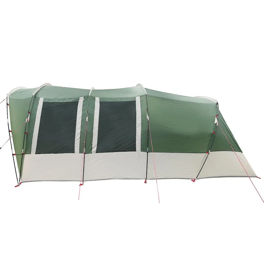 8 Person Tunnel Tent Waterproof Green Fibreglass Poles Easy Setup Durable Outdoor Camping