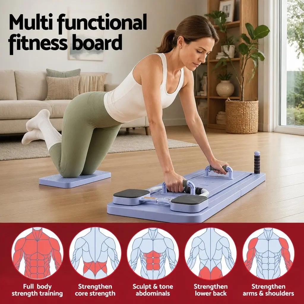 Pilates Board Foldable Reformer Multi Functional Full Body Exercise Trainer