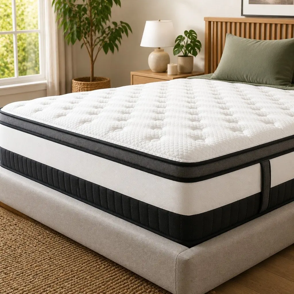 King Single Osteopedic Euro Top Pocket Spring Mattress Medium Firm Hybrid Foam