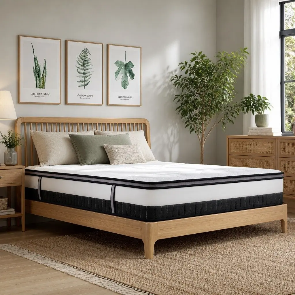 King Single Osteopedic Euro Top Pocket Spring Mattress Medium Firm Hybrid Foam