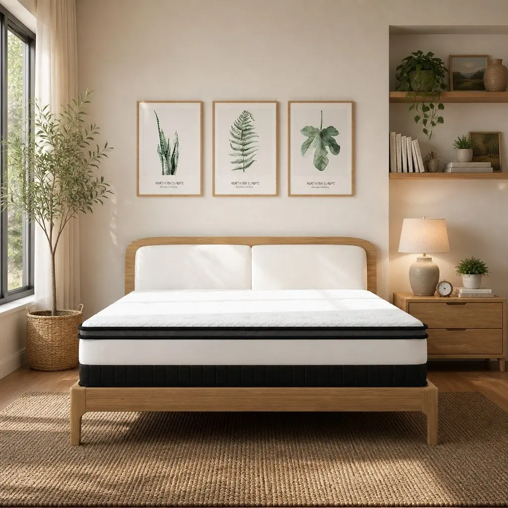 King Single Osteopedic Euro Top Pocket Spring Mattress Medium Firm Hybrid Foam