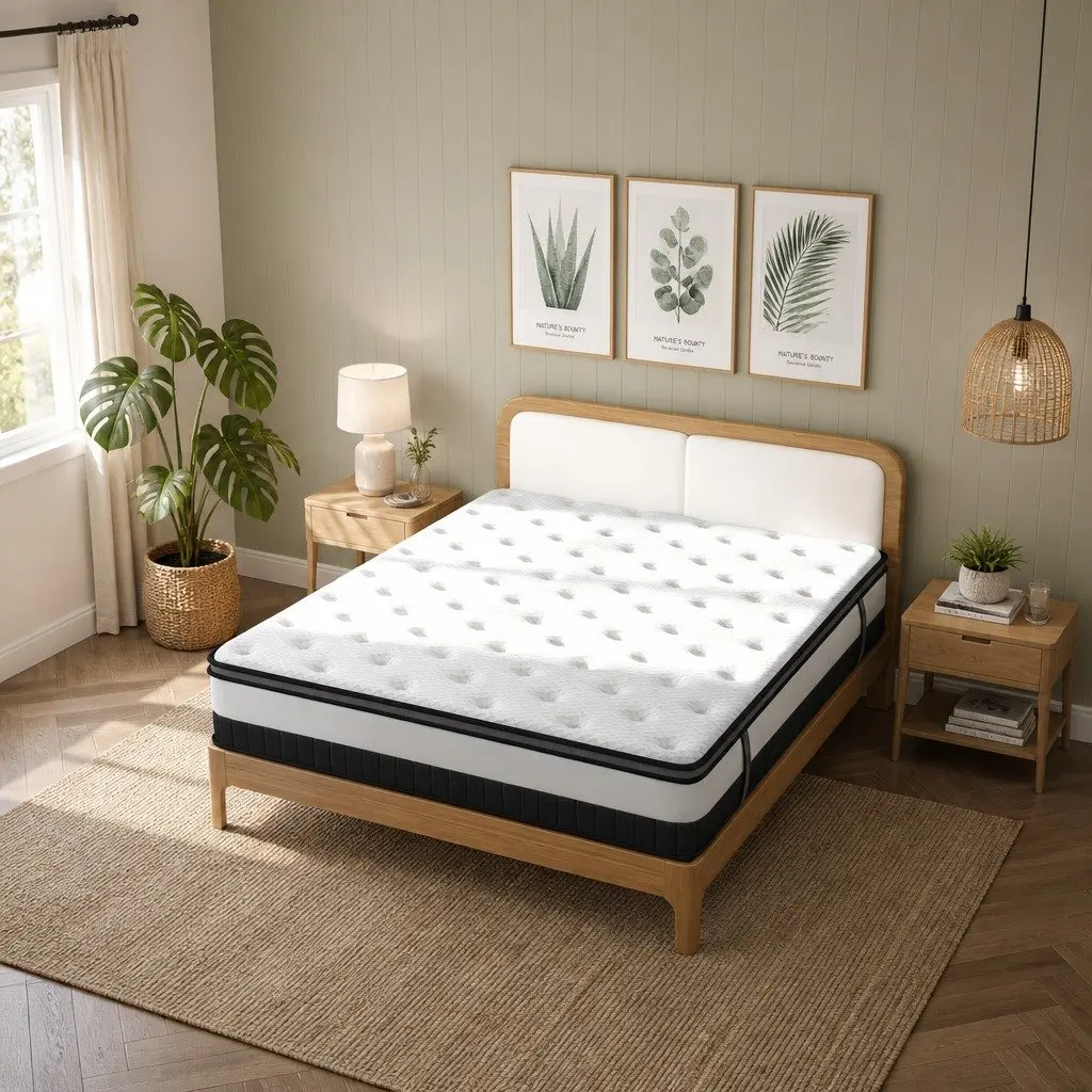 King Single Osteopedic Euro Top Pocket Spring Mattress Medium Firm Hybrid Foam