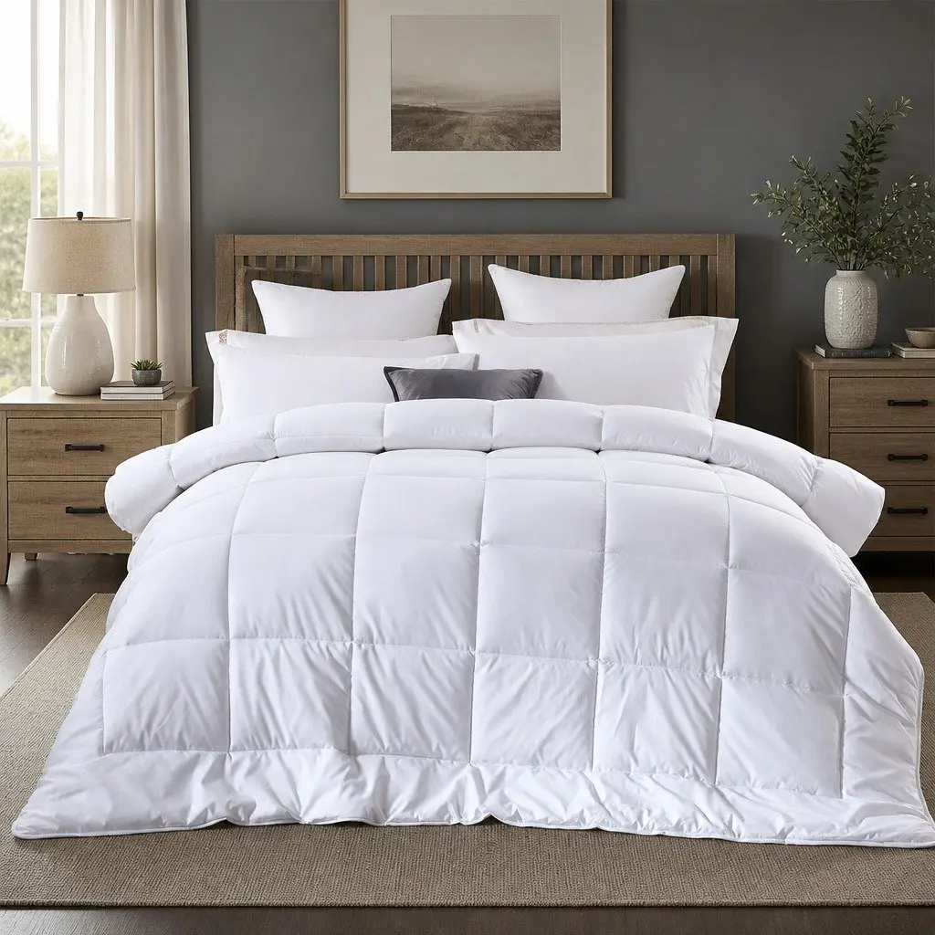 Double Quilt 260GSM Eco-Silk Touch Lightweight Breathable Bedding Comforter