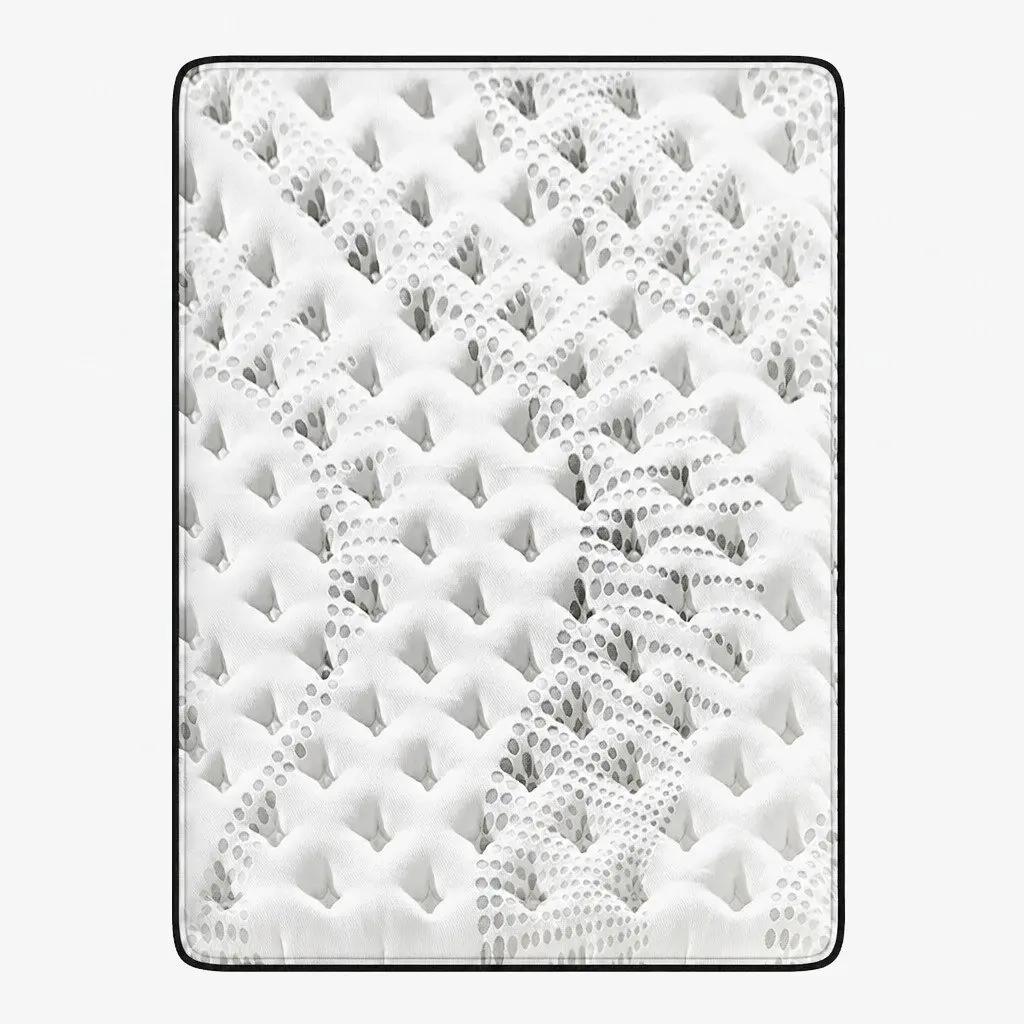 Double Mattress 5 Zone Euro Top Medium Firm Pocket Spring 137cm x 190cm White Grey with Black Trim