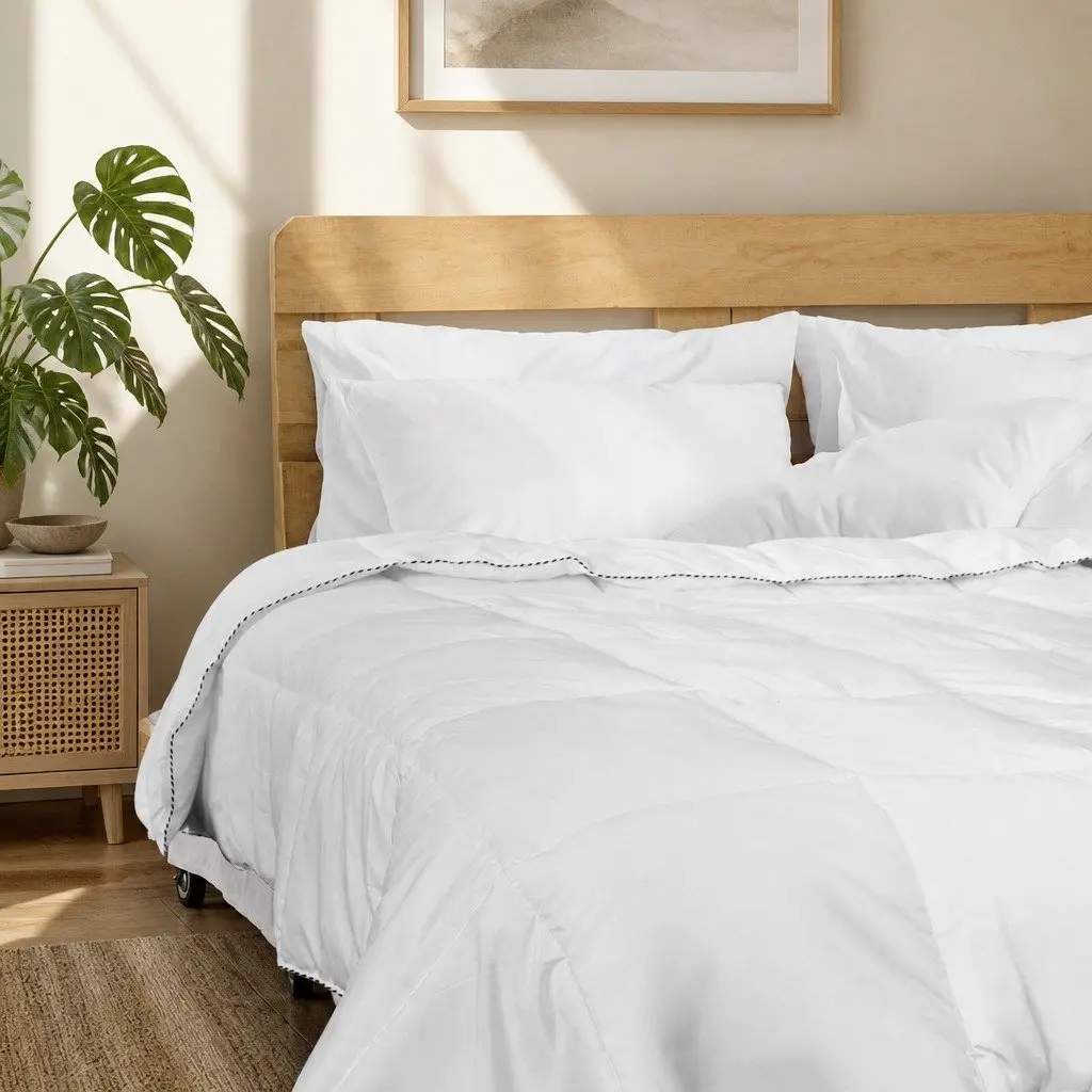 Bamboo Blend Quilt Single 250GSM Lightweight Breathable Moisture Wicking Doona