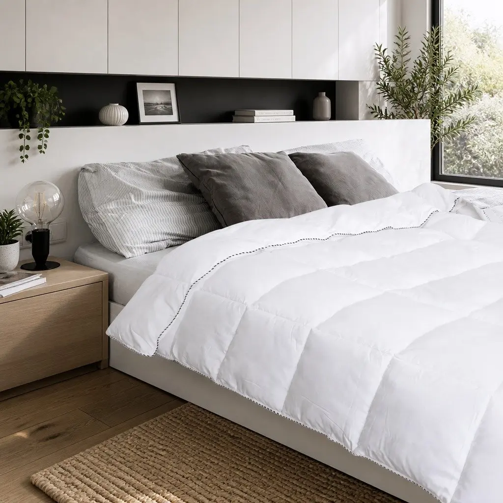Bamboo Blend Quilt Single 250GSM Lightweight Breathable Moisture Wicking Doona