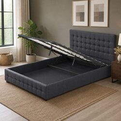 Practical King Gas Lift Bed Frame with Easy Storage Access