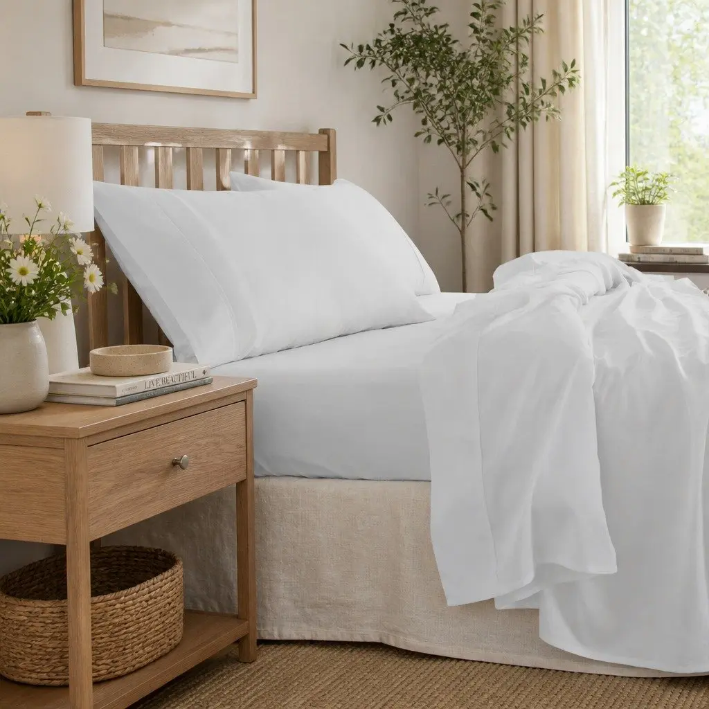 Queen Bamboo Cotton Sheet Set 1000TC Cool Grey Flat Fitted Pillowcases