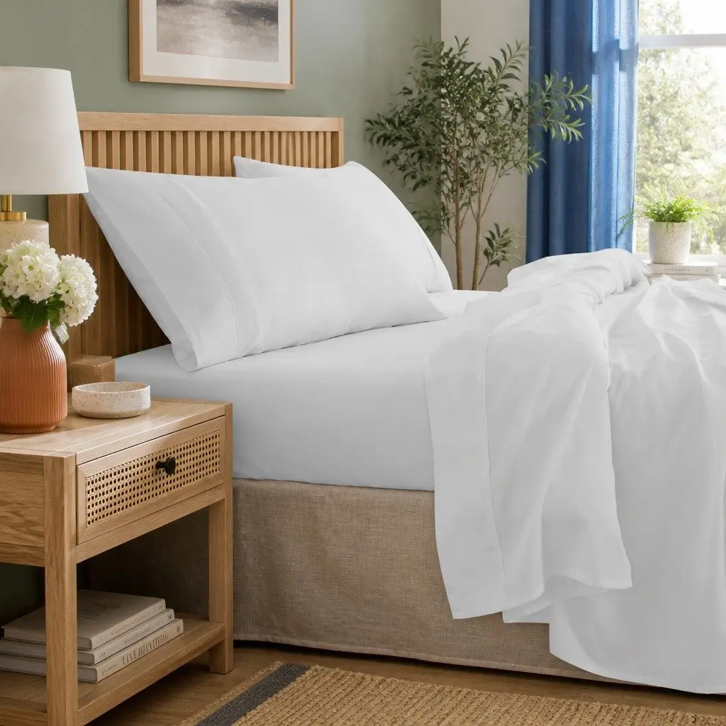 Bamboo Cotton Sheet Set 1000TC Cool Grey Bed Linen King Size Fitted Flat Pillowcases