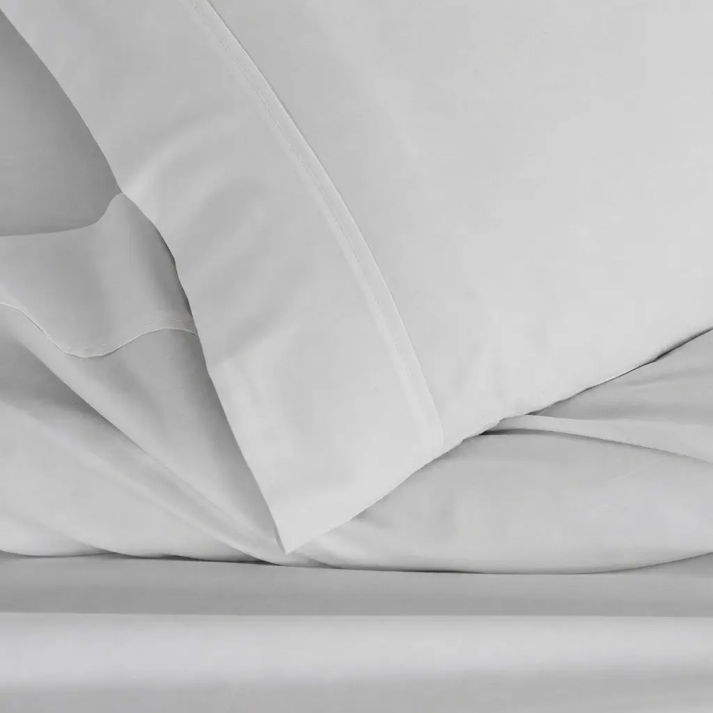 Bamboo Cotton Sheet Set 1000TC Cool Grey Bed Linen King Size Fitted Flat Pillowcases