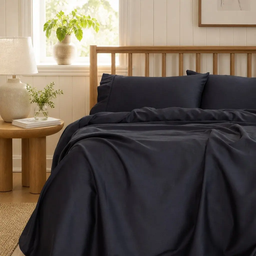 King Bamboo Cotton Sheet Set 1000TC Flat Fitted Pillowcases Bedroom Bedding