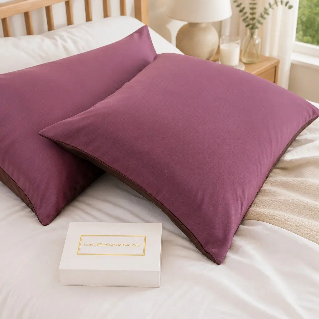 Mulberry Silk Pillowcase Twin Pack Hypoallergenic 51x76cm Luxury Bedding