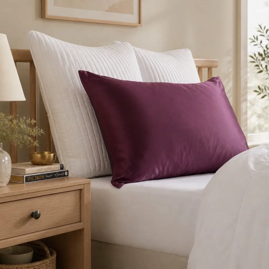 Silk Pillowcase 51cm x 76cm Malaga Wine for Home