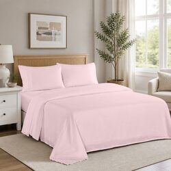 Practical 1200TC Soft Pink Sheet Set for Queen Beds