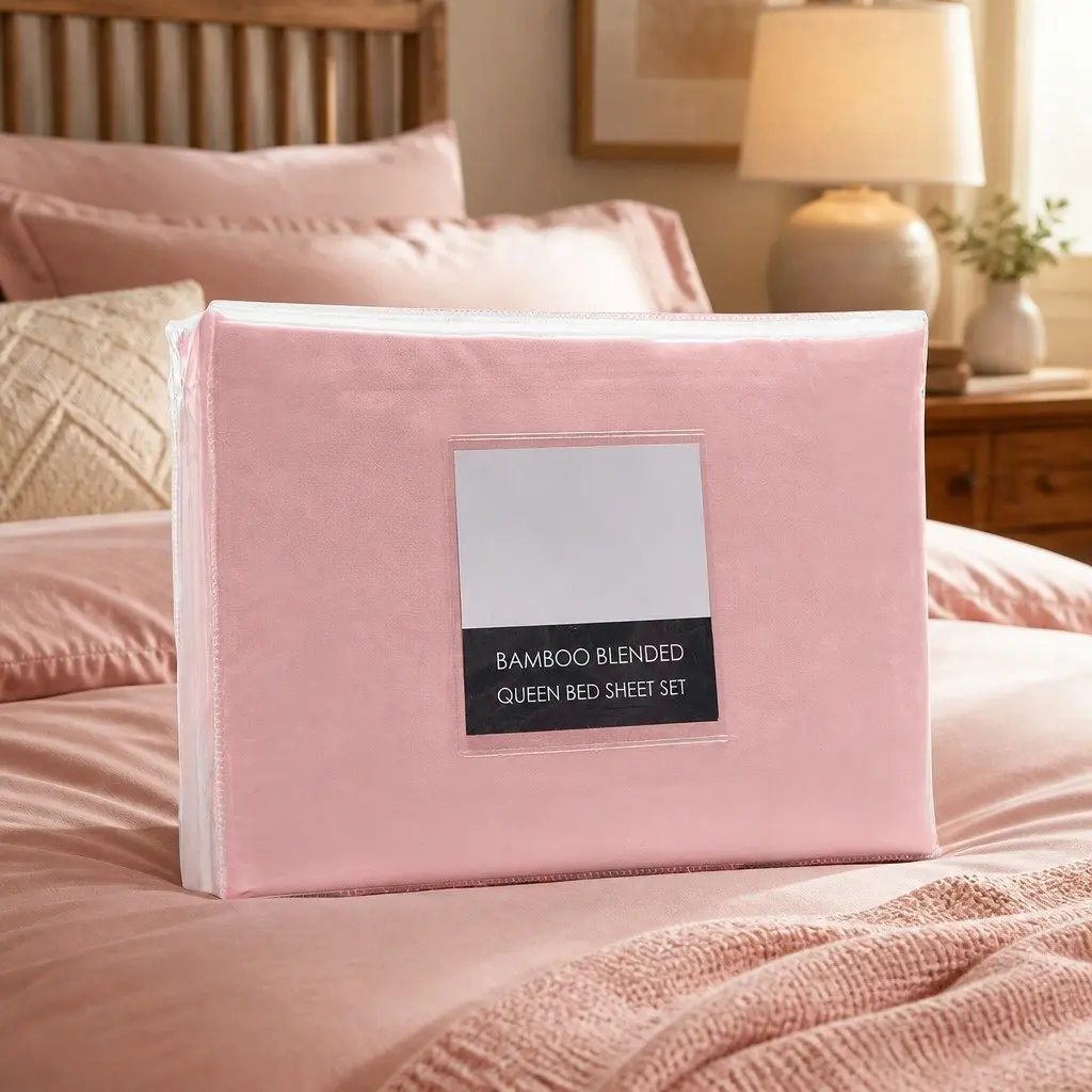 Bamboo Blended Sheet Set Queen Size Soft Comfort Bubble Bath 1000 Thread Count