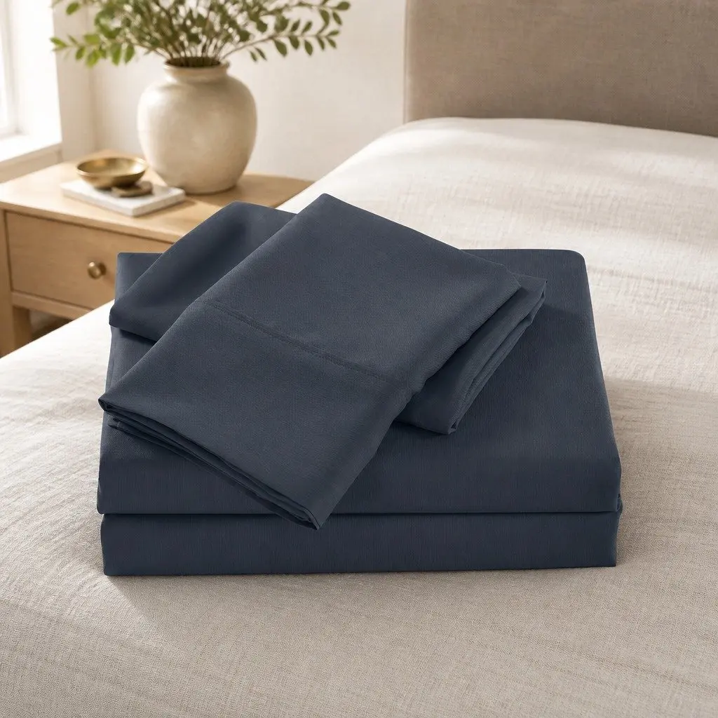 Bamboo Sheet Set Charcoal 2000TC Single Breathable Moisture-Wicking Soft Bedding