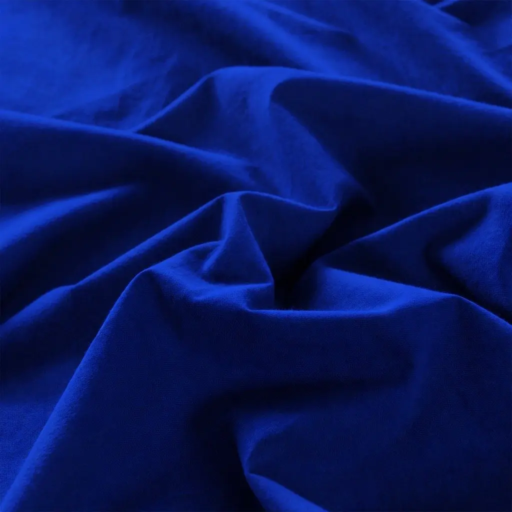 Cotton Sheet Set Percale Double Bed Vintage Washed Royal Blue