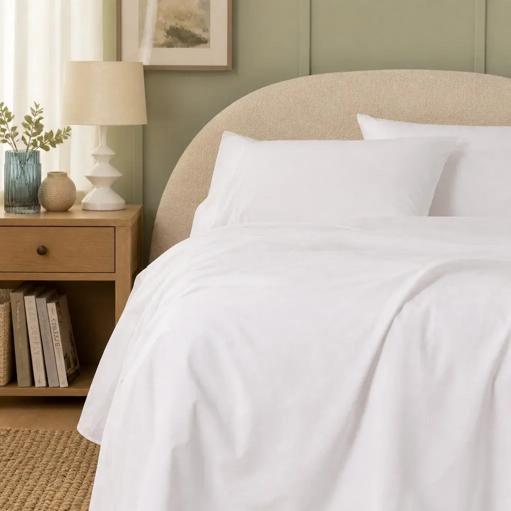 King Cotton Sheet Set Vintage Washed Soft Breathable Bedding White