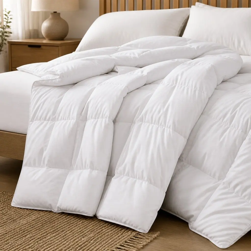 Duck Feather Down Quilt Single 500GSM 95% Feather 5% Down Ultra Soft Cotton