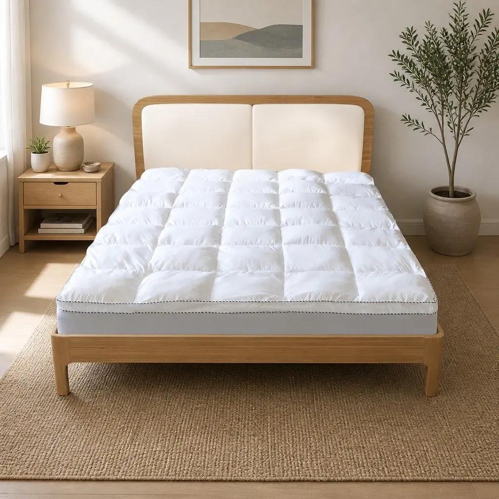 King Size Mattress Topper Bamboo Blend 1000GSM 5cm Gusset Cooling Layer