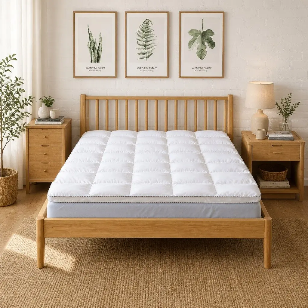 King Size Mattress Topper Bamboo Blend 1000GSM 5cm Gusset Cooling Layer