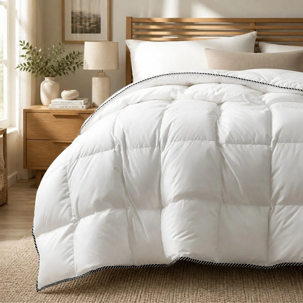 Single Bamboo Quilt Lightweight 350GSM Sateen Cover All-Season Doona Bedding