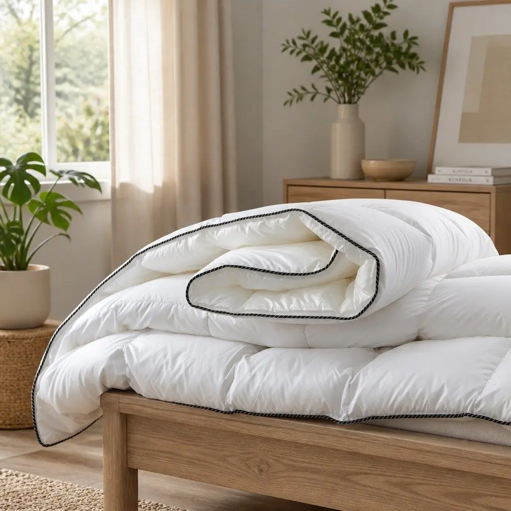 Queen Bamboo Quilt 350GSM All-Seasons Sateen Weave Hypoallergenic Breathable