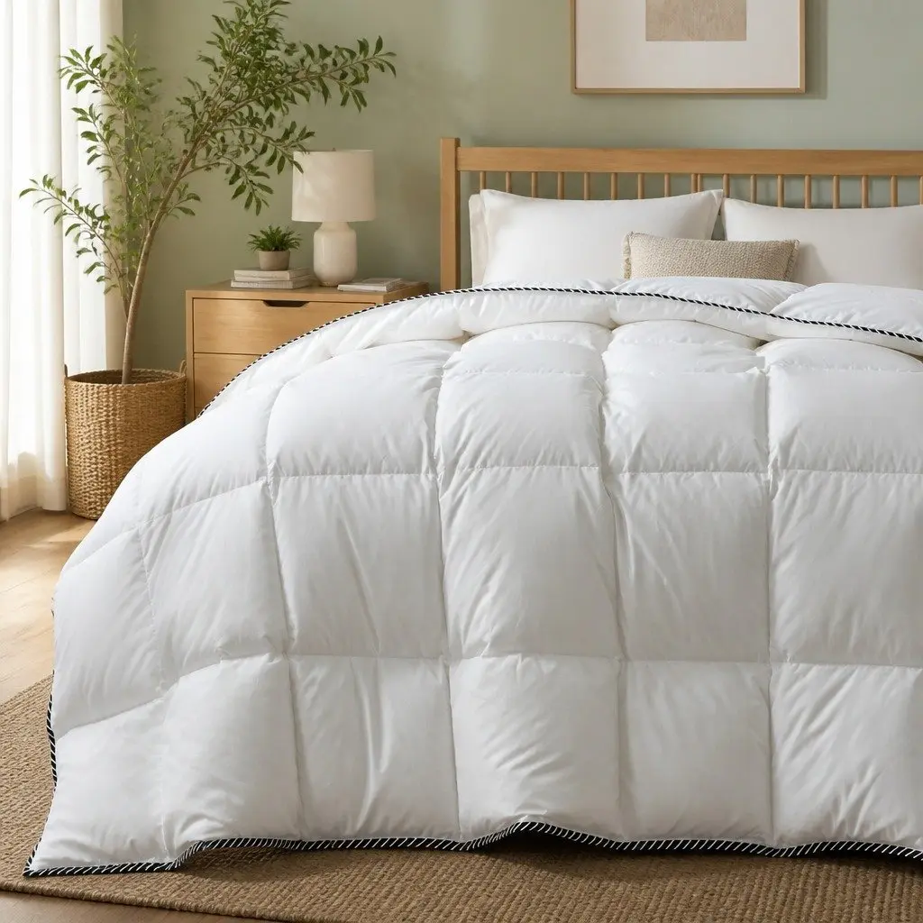 Super King Bamboo Quilt 350GSM All-Seasons Bedding Sateen Weave Breathable