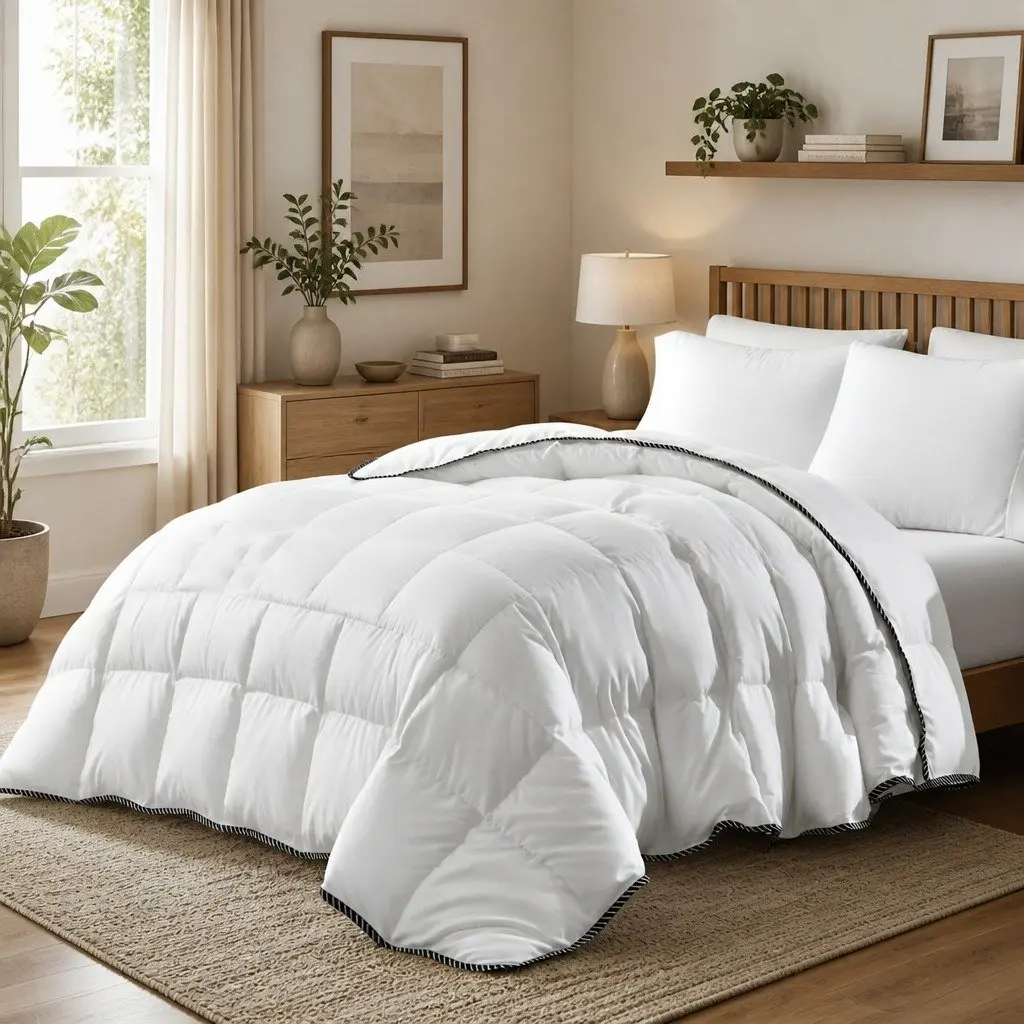 Super King Bamboo Quilt 350GSM All-Seasons Bedding Sateen Weave Breathable