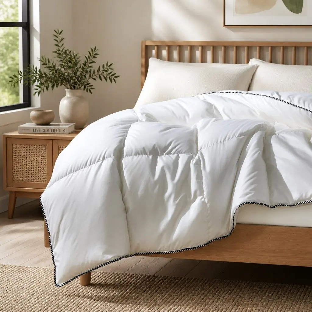 Super King Bamboo Quilt 350GSM All-Seasons Bedding Sateen Weave Breathable