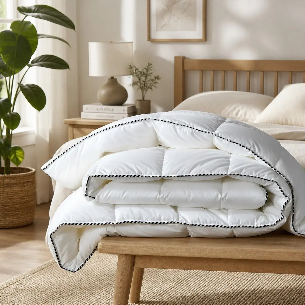 Super King Bamboo Quilt 350GSM All-Seasons Bedding Sateen Weave Breathable