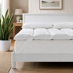 Practical Duck Feather Down Mattress Topper for Double Beds