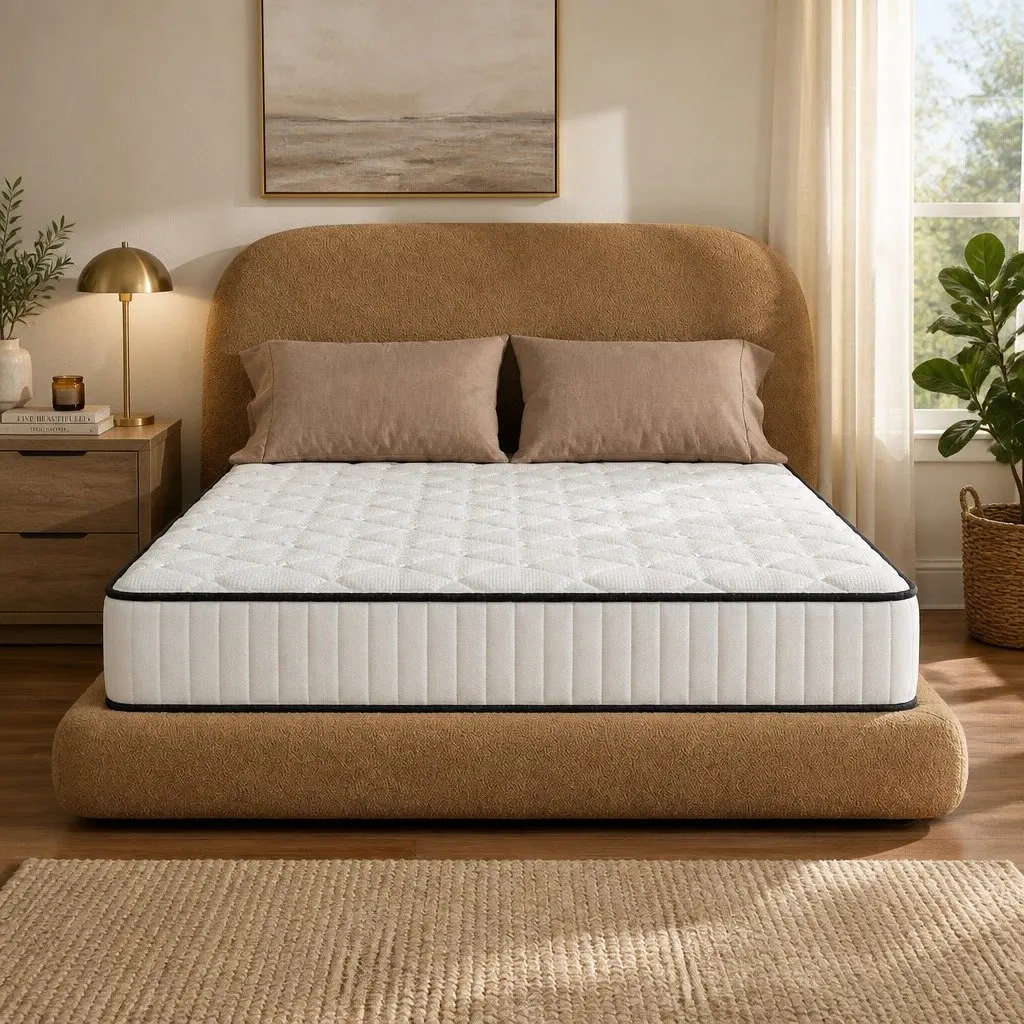 Single Mattress Bonnell Spring 5-Zone Medium-Firm Pressure Relief Support Foam White 92cm x 187cm x 21cm