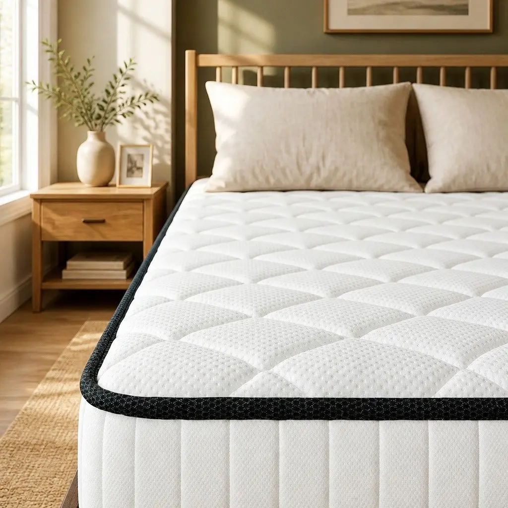 Single Mattress Bonnell Spring 5-Zone Medium-Firm Pressure Relief Support Foam White 92cm x 187cm x 21cm