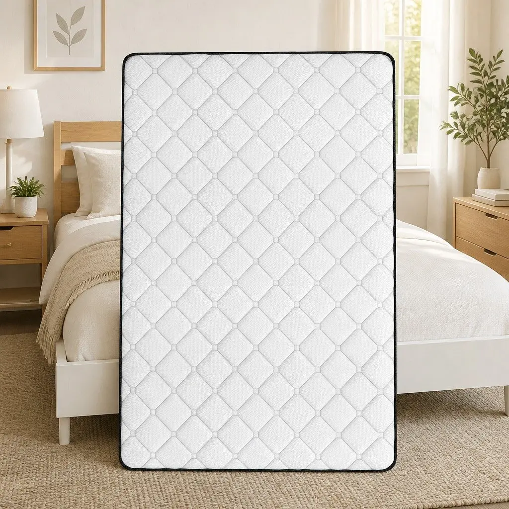 Single Mattress Bonnell Spring 5-Zone Medium-Firm Pressure Relief Support Foam White 92cm x 187cm x 21cm