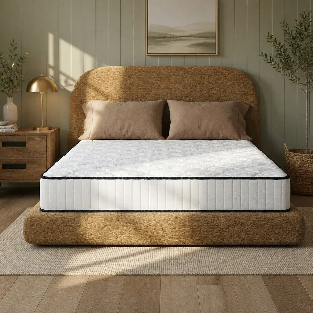 King Single Mattress Foam Layers Bonnell Spring 5-Zone Support 21cm White
