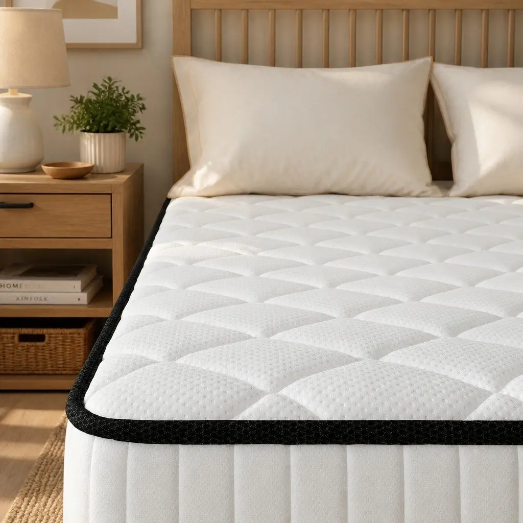 King Single Mattress Foam Layers Bonnell Spring 5-Zone Support 21cm White