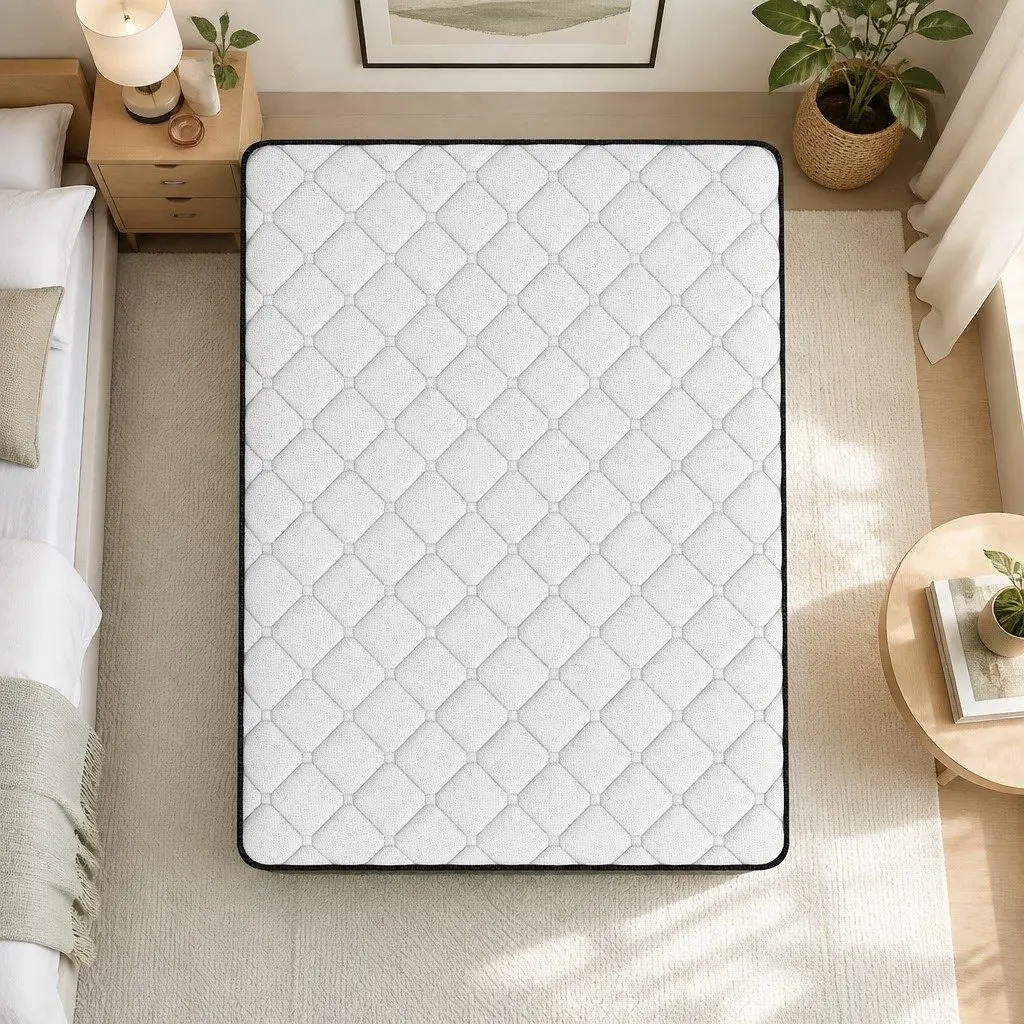 King Single Mattress Foam Layers Bonnell Spring 5-Zone Support 21cm White