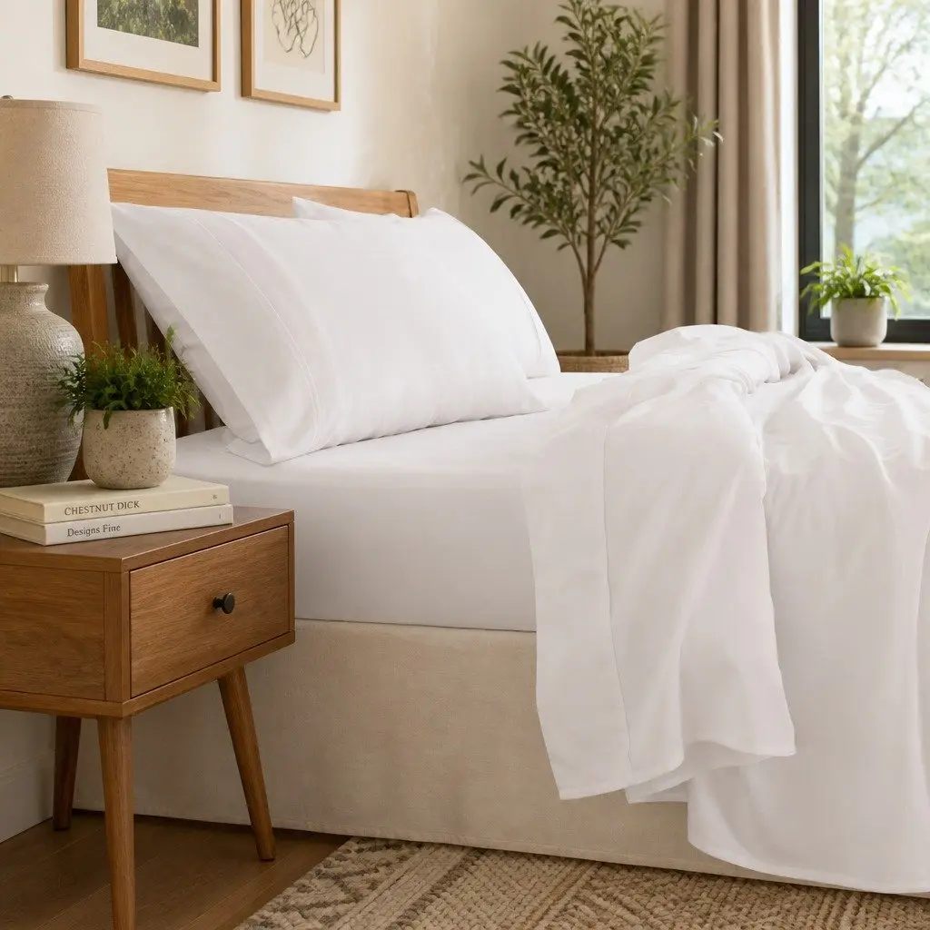 1000TC Bamboo Cotton Sheet Set King Size Bed Sheets Pillowcases Flat Fitted