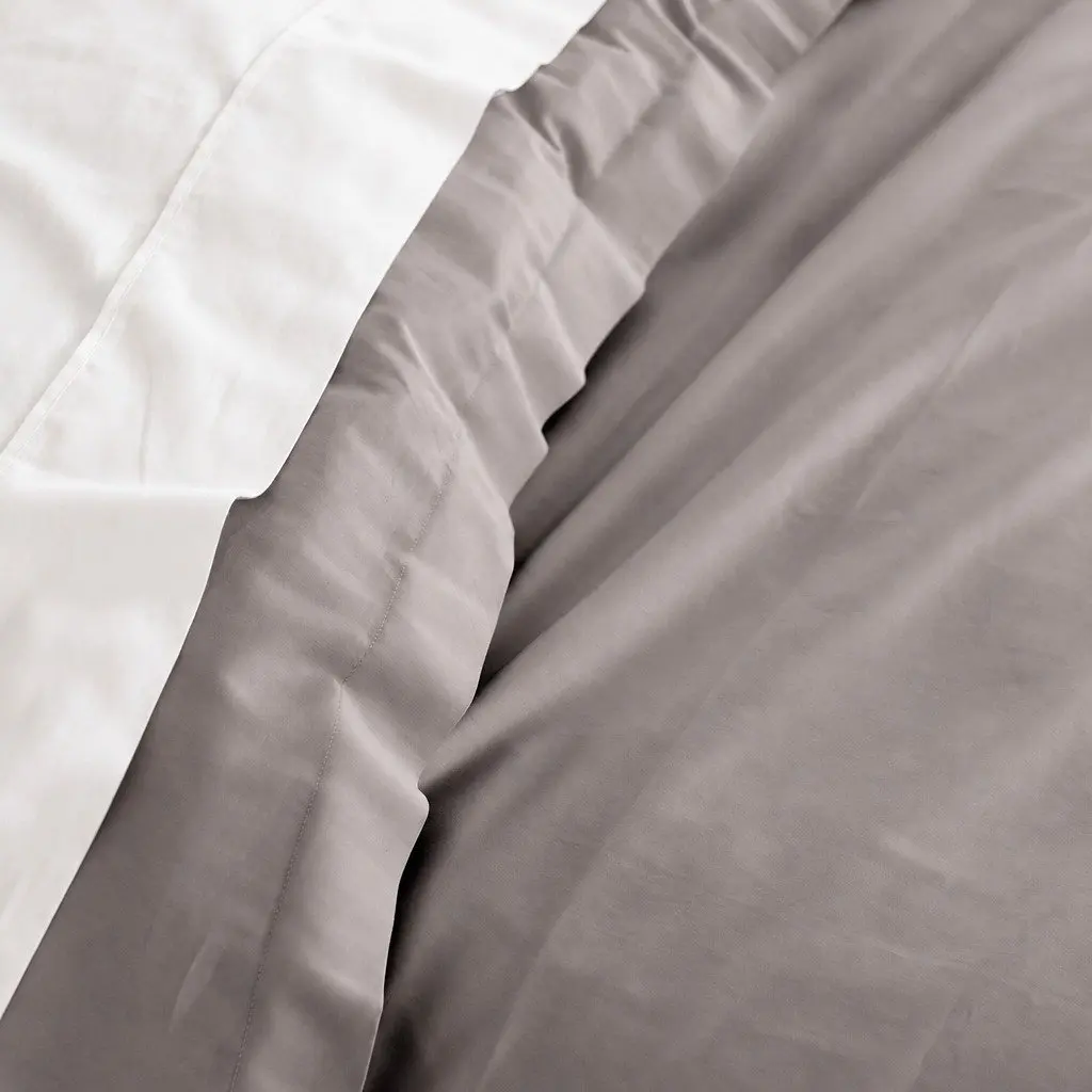 King Quilt Cover Set 1000TC Bamboo Cotton Bedding Pillowcases Grey