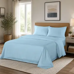 Functional Queen Sheet Set 1200TC Satin-Weave for Home Use