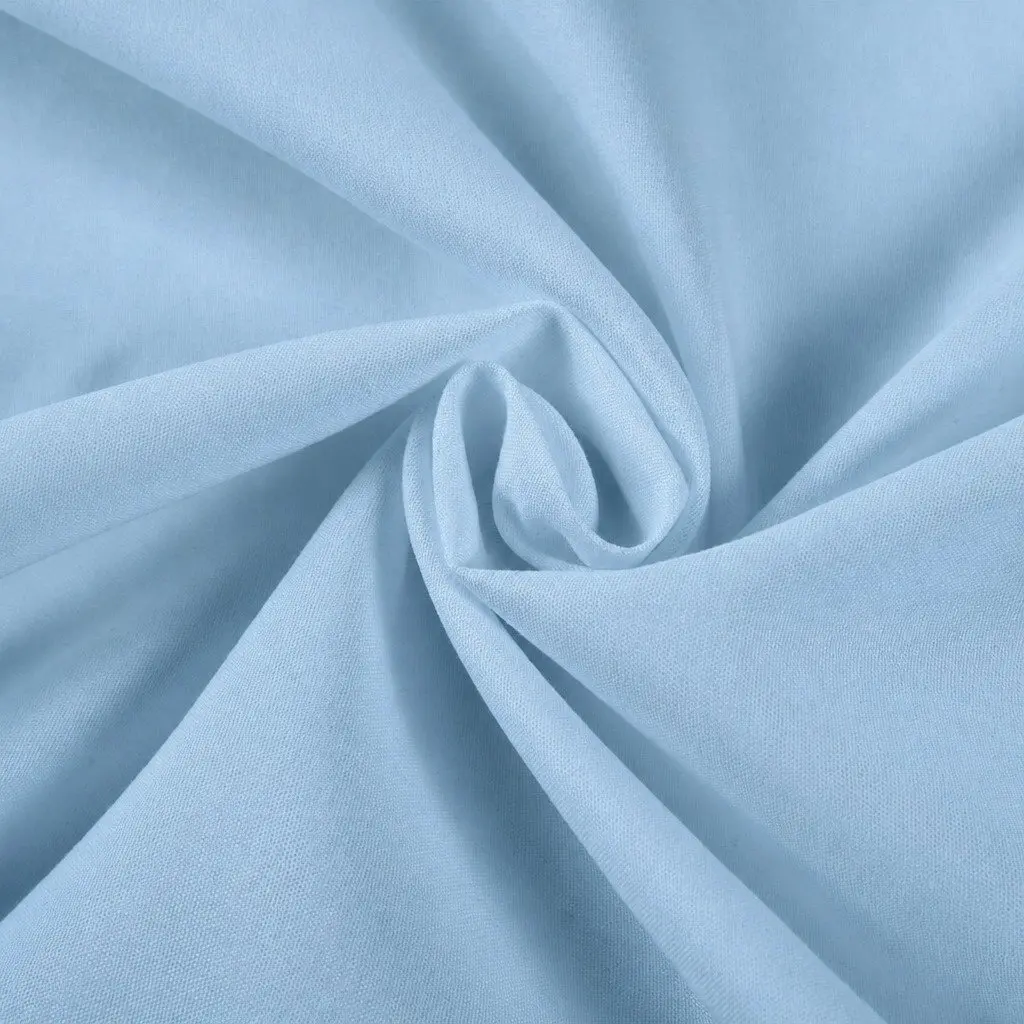 Sheet Set 4 Piece Bedding 1200TC Satin Weave Hypoallergenic Sky Blue Deep Pocket Fitted Flat Pillowcases