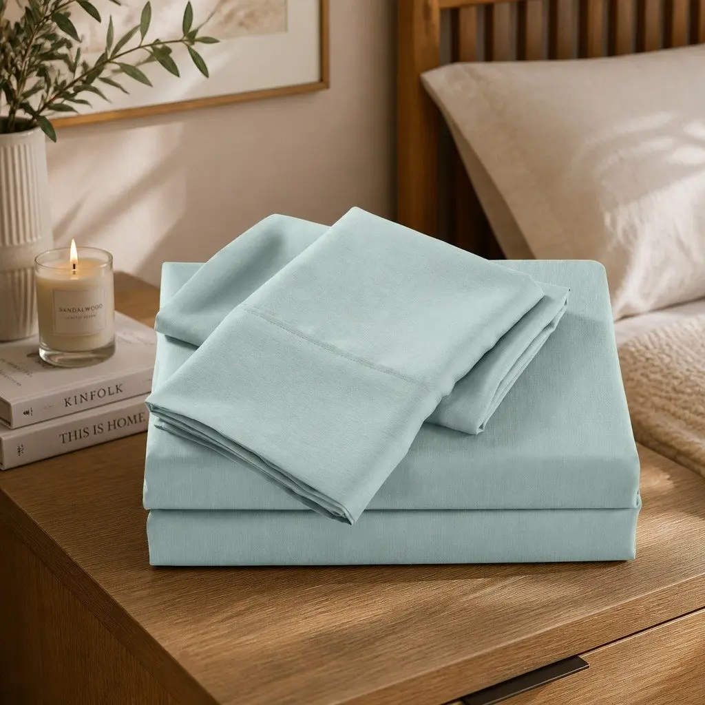 Bamboo Sheet Set Single Bed 2000TC Frost Colour Moisture Wicking Soft Breathable