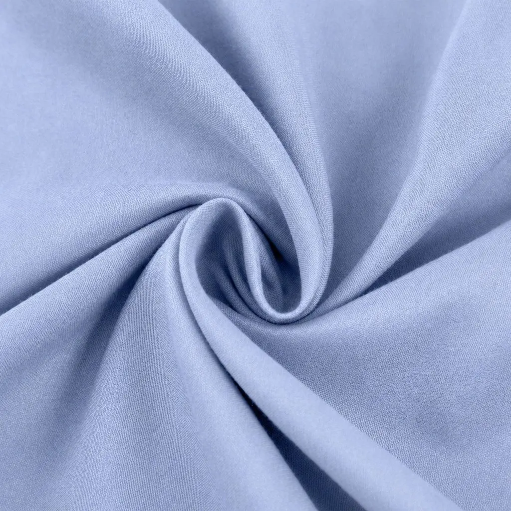 Bamboo Cooling Sheet Set 2000TC Single Bed Light Blue Flat Fitted Pillowcases